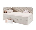 Bequemes Einzelbett 100x200 cm mit Bettkasten und Matratze, Polsterbett NAOMI 3M Bequemes Einzelbett 100x200 cm mit Bettkasten und Matratze, Polsterbett NAOMI 3M