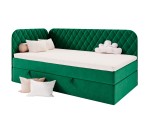 Polsterbett 120x200 cm mit Kopfteil und Seitenteil, Eckbett NAOMI 3M