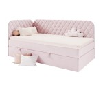 Polsterbett 120x200 cm mit Kopfteil und Seitenteil, Eckbett NAOMI 3M