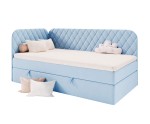 Polsterbett 120x200 cm mit Kopfteil und Seitenteil, Eckbett NAOMI 3M