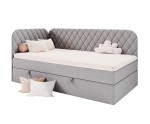Polsterbett 120x200 cm mit Kopfteil und Seitenteil, Eckbett NAOMI 3M