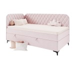 Einzelbett 80x200 cm mit Bettkasten, Bonell-Matratze und abgerundeten Seitenteilen, NAOMI 2M