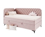 Elegantes Einzelbett 100x200 cm auf Füßen, mit Bettkasten, Matratze und Seitenteilen, NAOMI 2M
