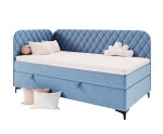 Elegantes Einzelbett 100x200 cm auf Füßen, mit Bettkasten, Matratze und Seitenteilen, NAOMI 2M