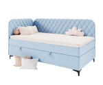 Elegantes Einzelbett 100x200 cm auf Füßen, mit Bettkasten, Matratze und Seitenteilen, NAOMI 2M