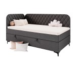 Elegantes Einzelbett 100x200 cm auf Füßen, mit Bettkasten, Matratze und Seitenteilen, NAOMI 2M