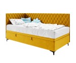 Modernes Eckbett 90x200 cm mit Stauraum und Seitenteilen, Polsterbett ANABELLA 1R Modernes Eckbett 90x200 cm mit Stauraum und Seitenteilen, Polsterbett ANABELLA 1R