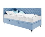 Modernes Eckbett 90x200 cm mit Stauraum und Seitenteilen, Polsterbett ANABELLA 1R