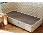 Modernes Eckbett 90x200 cm mit Stauraum und Seitenteilen, Polsterbett ANABELLA 1R Modernes Eckbett 90x200 cm mit Stauraum und Seitenteilen, Polsterbett ANABELLA 1R