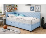 Komfortables Eckbett 120x200 cm mit gesteppten Seitenteilen und Bettkasten, Polsterbett ANABELLA 1R
