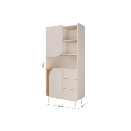 Geräumiges Regal mit offenen Fächern und Schubladen für das Jugendzimmer, Macadamia / Eiche Frühling KARMEL 2