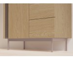 Modernes Regal mit offenen Fächern und Schubladen für das Wohnzimmer, Eiche Spring / Toffee, KARMEL 2 Modernes Regal mit offenen Fächern und Schubladen für das Wohnzimmer, Eiche Spring / Toffee, KARMEL 2