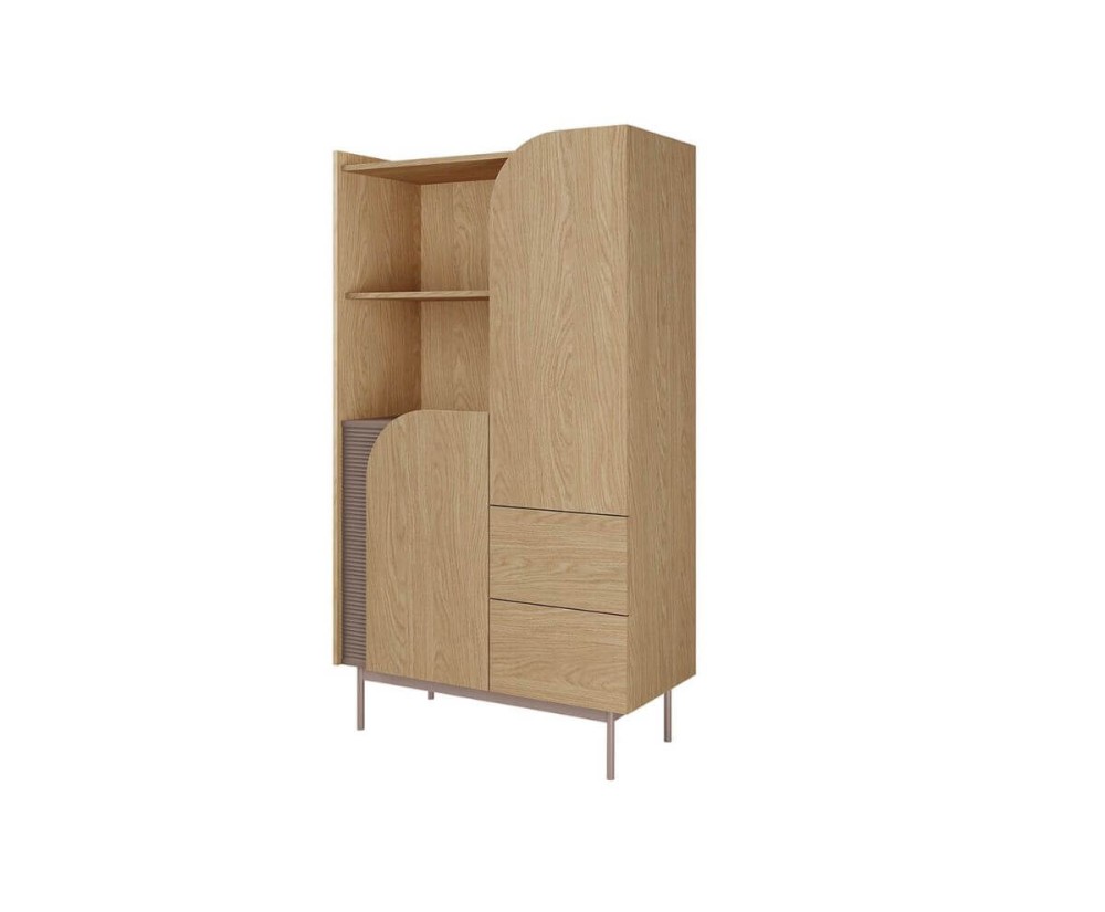 Stilvolles Regal für das Wohnzimmer, Bücherregal, Eiche Spring / Toffee, KARMEL 4 Stilvolles Regal für das Wohnzimmer, Bücherregal, Eiche Spring / Toffee, KARMEL 4