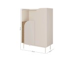 Niedriges Regal Breite 92 cm, Sideboard auf Metallfüßen, Macadamia / Eiche Spring KARMEL 5 Niedriges Regal Breite 92 cm, Sideboard auf Metallfüßen, Macadamia / Eiche Spring KARMEL 5