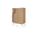 Niedriges Regal Breite 92 cm, Sideboard auf Metallfüßen, Eiche Spring / Toffee, KARMEL 5 Niedriges Regal Breite 92 cm, Sideboard auf Metallfüßen, Eiche Spring / Toffee, KARMEL 5