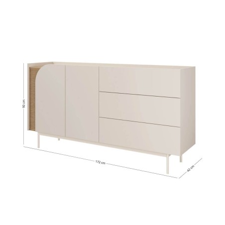 Moderne Kommode 172 cm auf Metallfüßen, Sideboard in Macadamia / Eiche Frühling KARMEL 6