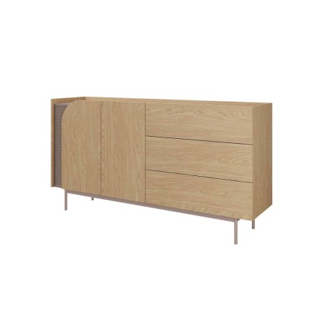 Funktionale Kommode Breite 172 cm 2-türig mit 3 Schubladen, Sideboard in Eiche Frühling / Toffee, KARMEL 6