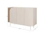 Elegante Kommode 132 cm 3-türig, Sideboard in Macadamia / Eiche Frühling, KARMEL 7