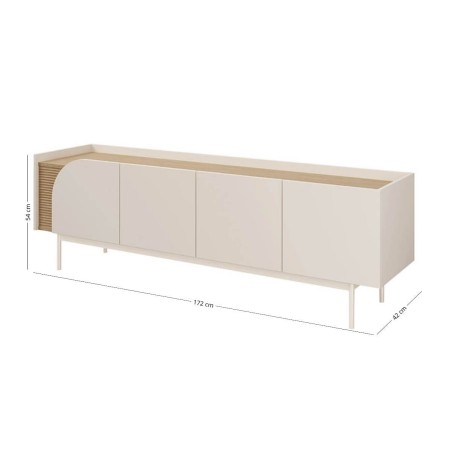 TV Schrank 172 cm 4-türig, TV Lowboard in Macadamia / Eiche Spring, KARMEL 9