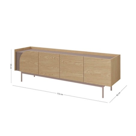 TV Schrank 172 cm 4-türig, TV Lowboard in Eiche Spring / Toffee, KARMEL 9