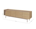 TV Schrank 172 cm 4-türig, TV Lowboard in Eiche Spring / Toffee, KARMEL 9