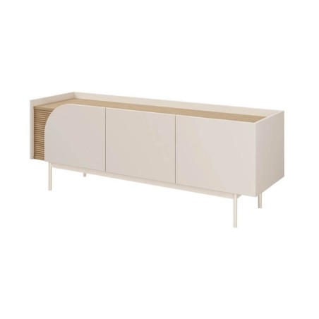TV Schrank 147 cm 3-türig, TV Lowboard in Macadamia / Eiche Spring, KARMEL 10