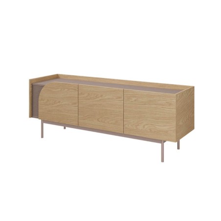 TV Schrank 147 cm 3-türig, TV Lowboard in Eiche Spring / Toffee, KARMEL 10