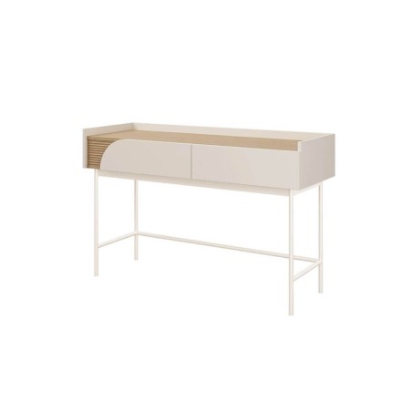 Elegante Konsole für Wohnzimmer oder Schlafzimmer, Schminktisch in Macadamia / Eiche Spring, KARMEL 11