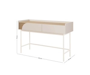 Elegante Konsole für Wohnzimmer oder Schlafzimmer, Schminktisch in Macadamia / Eiche Frühling, KARMEL 11