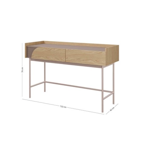 Moderner Schminktisch / Konsole für Wohnzimmer, Schlafzimmer oder Flur, Eiche Spring / Toffee, KARMEL 11