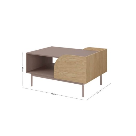 Design-Couchtisch für Wohnzimmer, Beistelltisch in Eiche Spring / Toffee, KARMEL 12