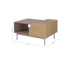 Design-Couchtisch für Wohnzimmer, Beistelltisch in Eiche Spring / Toffee, KARMEL 12 Design-Couchtisch für Wohnzimmer, Beistelltisch in Eiche Spring / Toffee, KARMEL 12