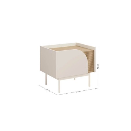 Nachttisch links, 57 cm breit, Nachtkonsole in Macadamia / Eiche Spring, KARMEL 13L