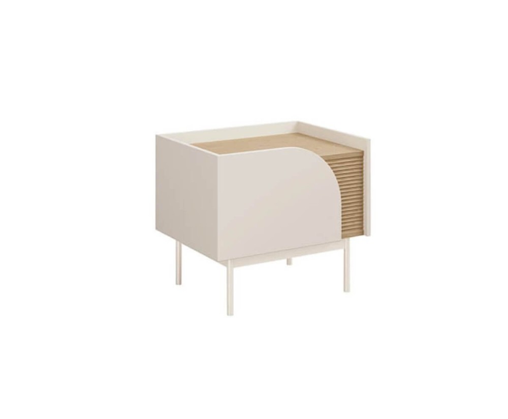 Nachttisch links, 57 cm breit, Nachtkonsole in Macadamia / Eiche Spring, KARMEL 13L