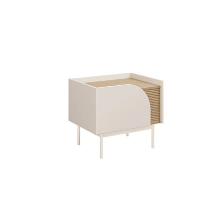 Nachttisch links, 57 cm breit, Nachtkonsole in Macadamia / Eiche Spring, KARMEL 13L