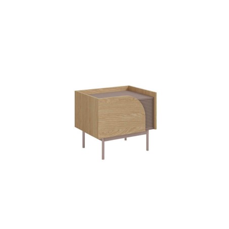 Nachttisch links, 57 cm breit, Nachtkonsole in Eiche Spring / Toffee, KARMEL 13L
