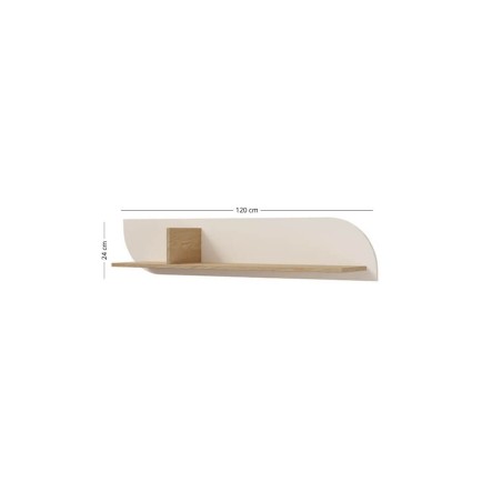 Wandboard Breite 120 cm, hängendes Bücherregal in Macadamia / Eiche Spring, KARMEL 15