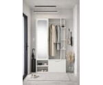 Weiße Flurgarderobe mit Spiegel, Regalböden, Schuhschrank, NALA G1