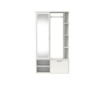 Weiße Flurgarderobe mit Spiegel, Regalböden, Schuhschrank, NALA G1