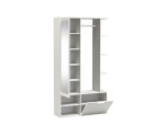 Weiße Flurgarderobe mit Spiegel, Regalböden, Schuhschrank, NALA G1