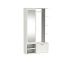 Weiße Flurgarderobe mit Spiegel, Regalböden, Schuhschrank, NALA G1