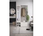 Weiße Flurgarderobe mit Spiegel, Regalböden, Schuhschrank, NALA G1