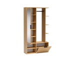 Flurset mit Spiegel und Schuhschrank in der Farbe Eiche Bookmatch, Flurgarderobe NALA G1