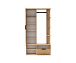Flurset mit Spiegel und Schuhschrank in der Farbe Eiche Bookmatch, Flurgarderobe NALA G1