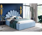 Jugendbett 100x200 cm mit Muschel-Kopfteil, Lattenrost mit Metallrahmen, Polsterbett SHELL
