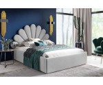 Jugendbett 100x200 cm mit Muschel-Kopfteil, Lattenrost mit Metallrahmen, Polsterbett SHELL