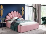 Jugendbett 100x200 cm mit Muschel-Kopfteil, Lattenrost mit Metallrahmen, Polsterbett SHELL