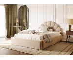 Jugendbett 100x200 cm mit Muschel-Kopfteil, Lattenrost mit Metallrahmen, Polsterbett SHELL