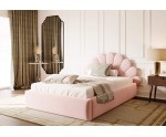 Jugendbett 100x200 cm mit Muschel-Kopfteil, Lattenrost mit Metallrahmen, Polsterbett SHELL Jugendbett 100x200 cm mit Muschel-Kopfteil, Lattenrost mit Metallrahmen, Polsterbett SHELL