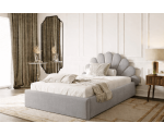 Jugendbett 100x200 cm mit Muschel-Kopfteil, Lattenrost mit Metallrahmen, Polsterbett SHELL Jugendbett 100x200 cm mit Muschel-Kopfteil, Lattenrost mit Metallrahmen, Polsterbett SHELL